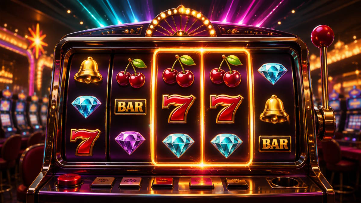 Twin Spin spilleautomat med klassiske casinosymboler, lysende tvillingehjul, 7-taller, BAR-symboler og diamanter