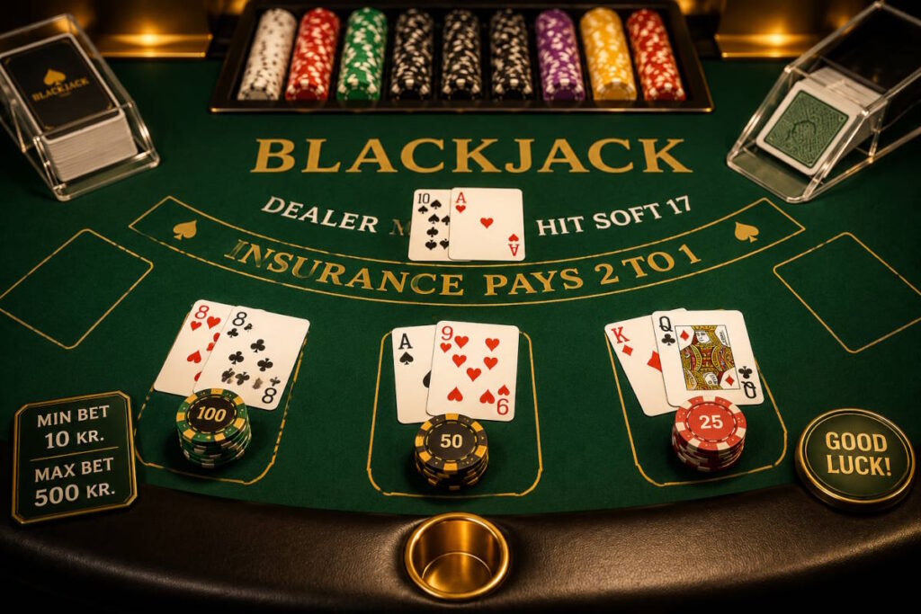 Et Blackjack spil der er godt i gang