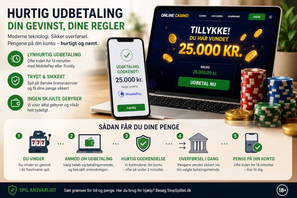 Hurtig udbetaling af gevinst - sådan får du dine penge