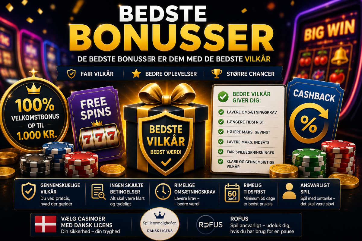 bedste bonusser er dem med de bedste vilkår