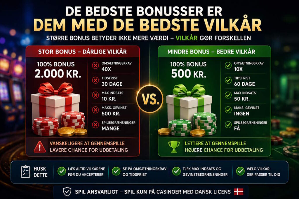 bonus med de bedste vilkår