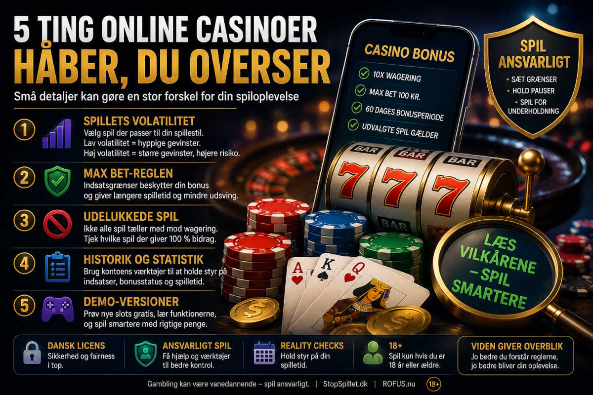 5 Ting et online casino håber du overser