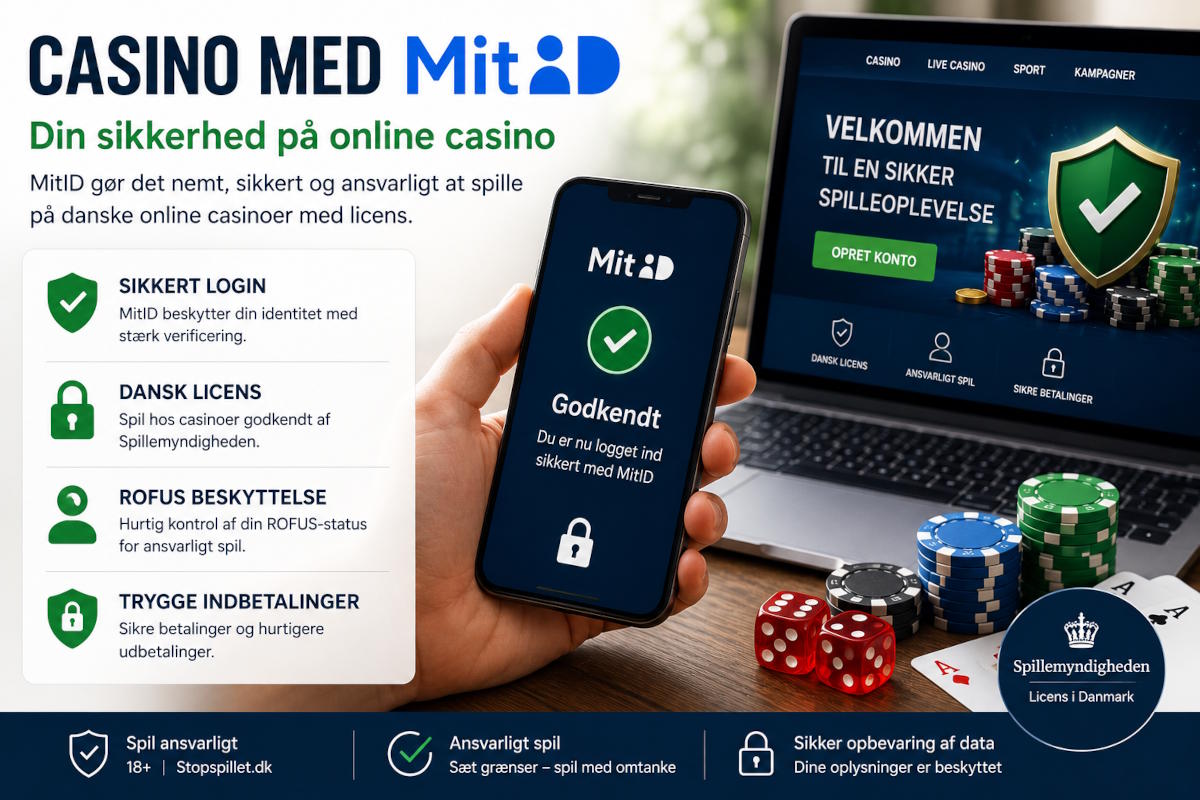 Log ind med dit MitID på online casinoer - spil sikkert